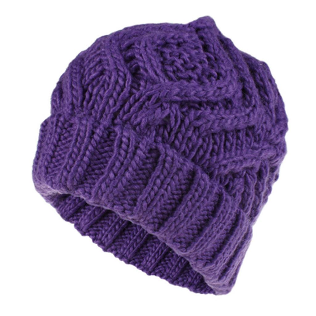 Women's Autumn Winter Wool Soft Fashion Warm Beanie Knitted Hat