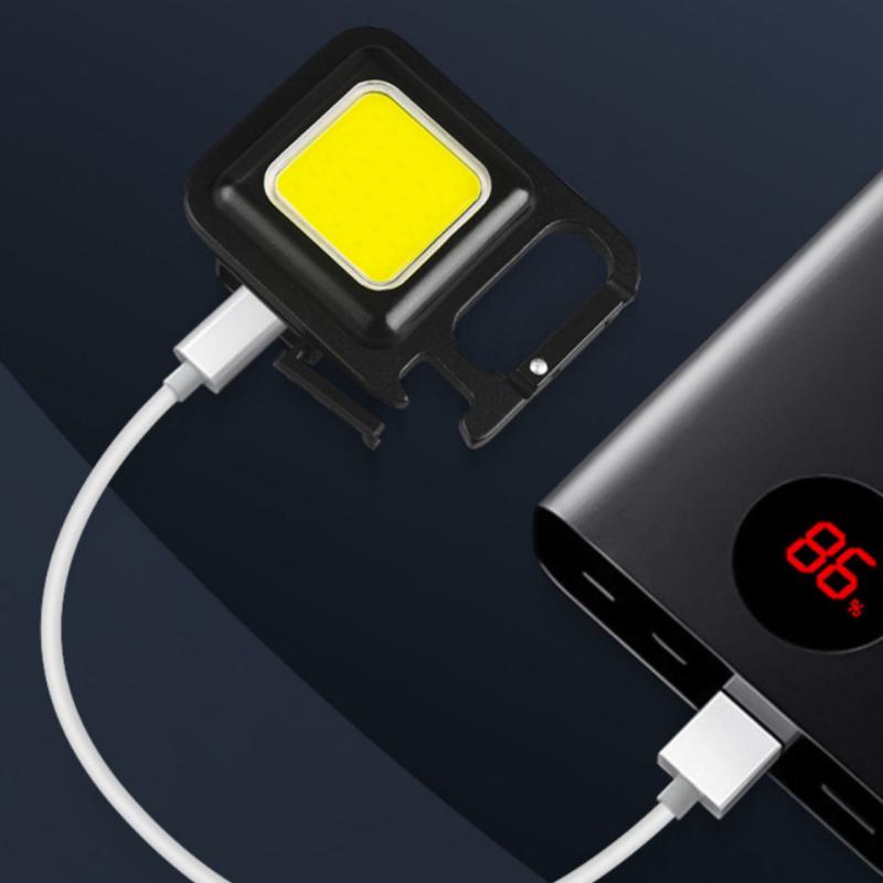 Strong Light Portable Mini Work Light Keychain Small Flashlight Multifunctional Portable Light Rechargeable Light Home Flashlight