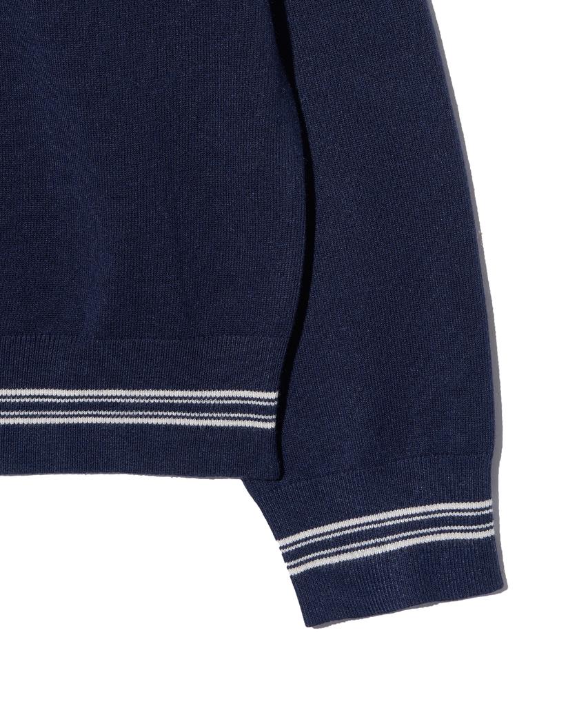 IRONYPORNO WHITELINE 86-Iroj361 Color Line Point Long Sleeve Knit Blue