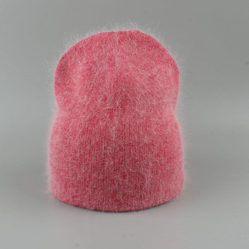 

Осенне-зимняя шапка для женщин 70% мех кролика зимняя шапка модная теплая вязаная шапка бини женская однотонная взрослая крышка головные уборы