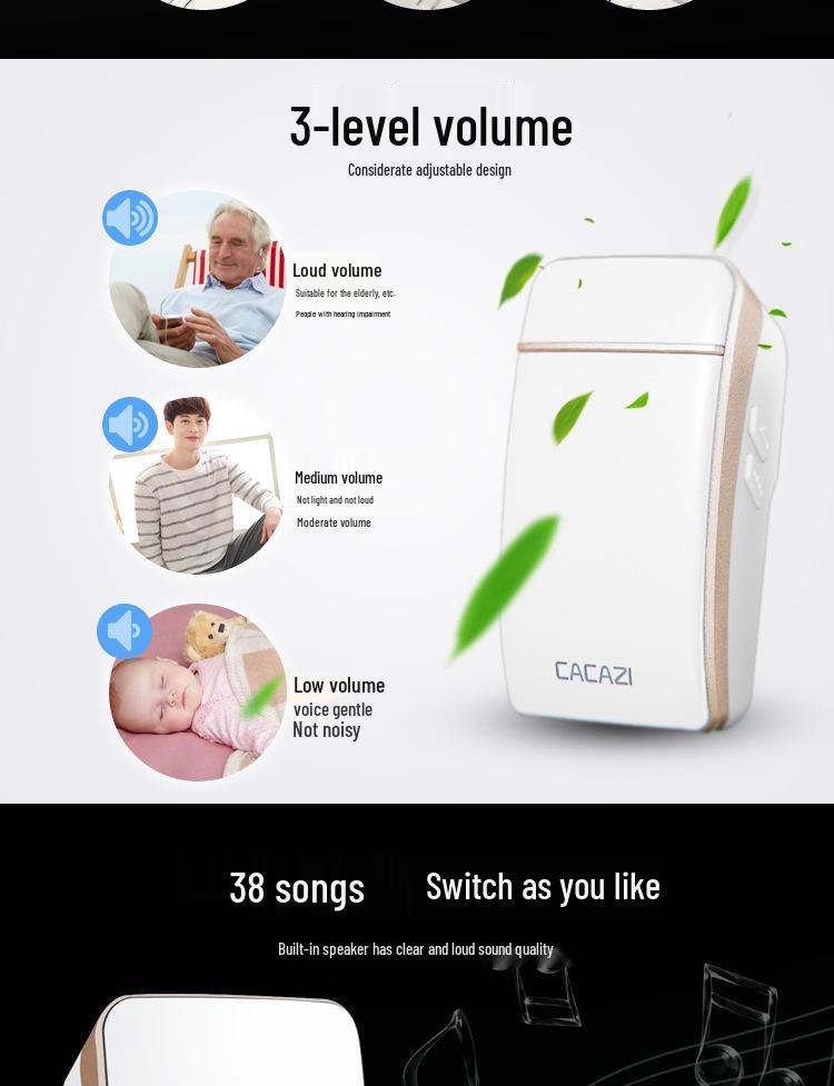 Wireless Self-Powered Doorbell | Smart Long-Range Control | No Battery | Waterproof