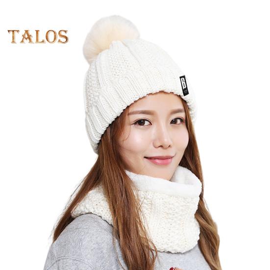 

2 шт./комплект женский зимний шарф шапка комплект толстый вязаный теплый нескользящий эластичный ветрозащитный ухо защита помпон шапка зимняя на открытом воздухе для велоспорта катания на лыжах шея белый