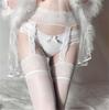 Sexy lace edge suspenders integrated mesh stockings, perspective sex stockings, stockings, over-the-knee pantyhose set