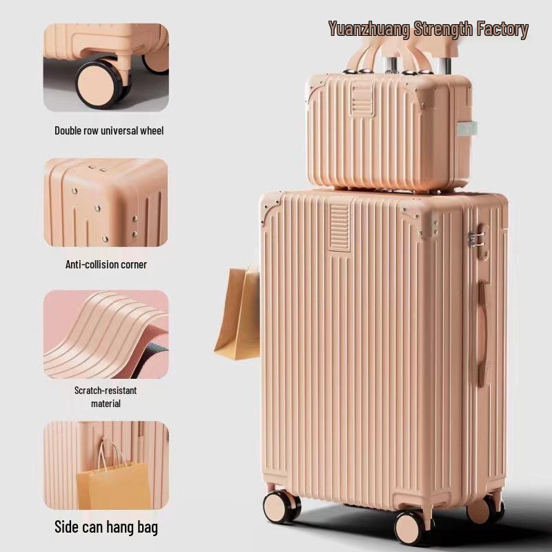 Retro Trolley Suitcase with Universal Wheels & Combination Lock - Durable, Large Capacity for Women, Men, Students