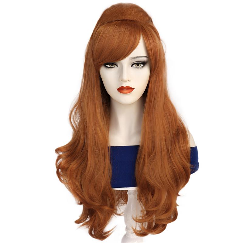 

Синтетические волосы Костюм Женские парики Длинный прямой парик Оранжево-имбирный парик с боковой челкой для косплея Хэллоуин вечеринки