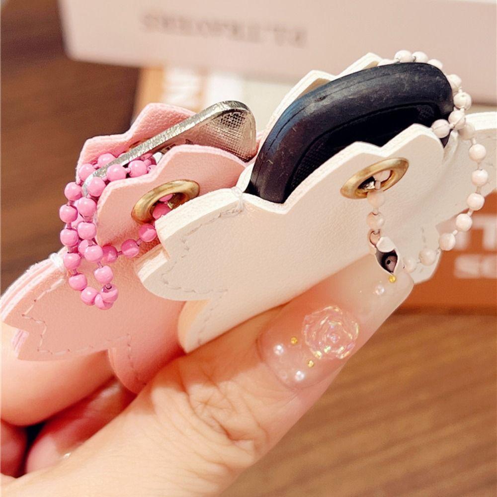 Flower Cartoon Mini Key Case PU Leather Protective Case Durable Key Cover Cap