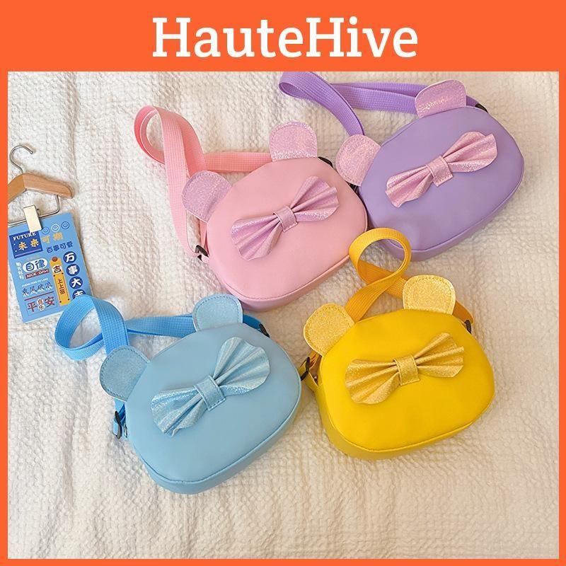 Childrens Single Shoulder Bag Shining Bow Designble For Girls Daily Purse Casual