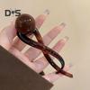 3Pcs Banana Clip Set Beads Decor French Style Hair Clips Women Non-Slip Twist Ponytail Buckle Clips Hair Accessories
