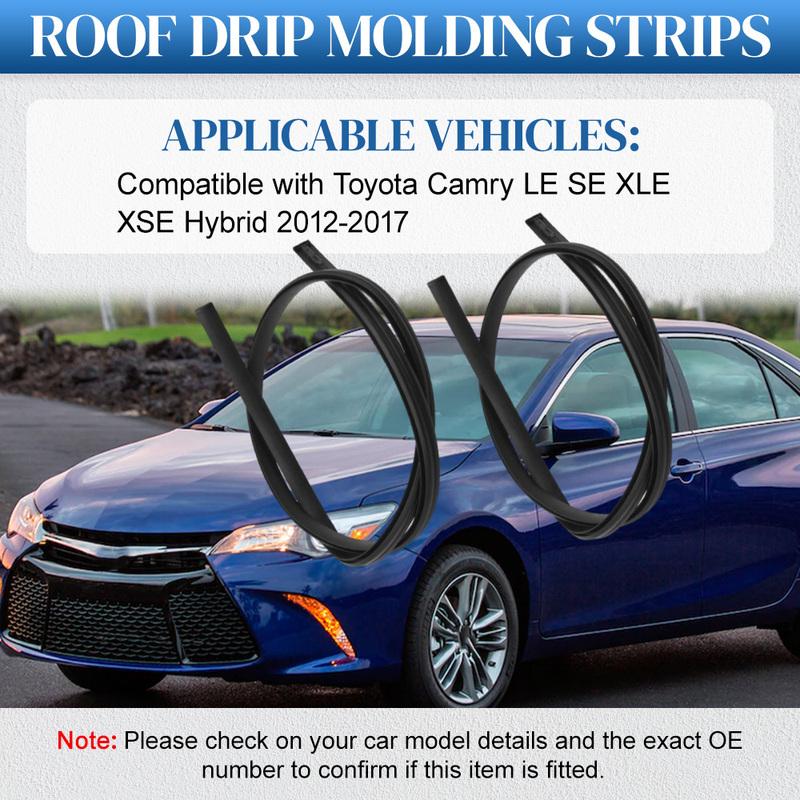 139.5cm Car Roof Rubber Drip Side Finish Moulding Seal Strips Trim for Toyota Camry LE SE XLE XSE Hybrid 2012-2017 75556-06080
