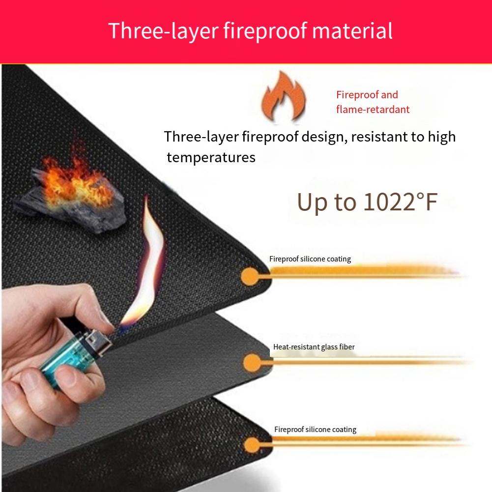 Double Sided Silicone Mat with Fiberglass for Heat Protection and Easy Cleaning Suitable for Outdoor Stove and Grill Use