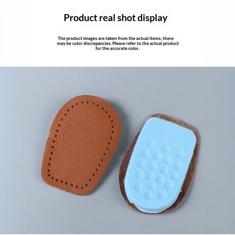 1 Pair Cowhide Latex Height Increase Insoles Breathable High Elastic Shock-Absorbing Insole For Daily Walking Long Standing