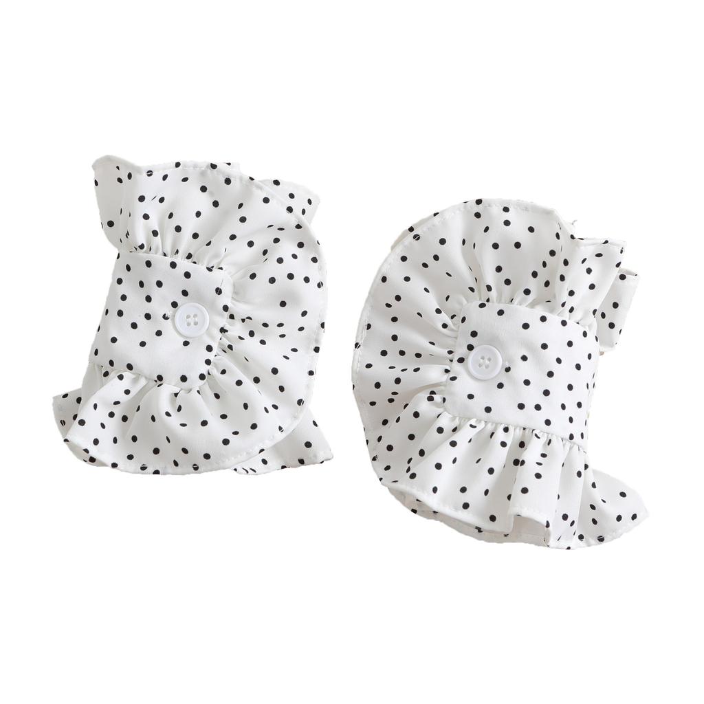 Women 1 Pair Ruffles Solid Wrist Cuffs Removable Lace Detachable Shirt Sleeve Cuffs for Winter Autumn Sweater False Sleeved