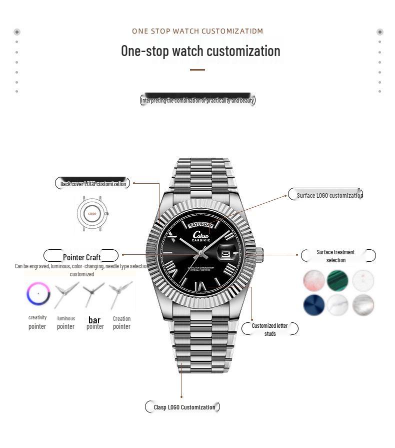 Swiss Brand Ultra-Thin Men's Steel Band Business Watch - High-End Waterproof Design