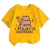 Capybara Girls' T-Shirt Summer Cute Graphic T Shirts O-Neck Girls Short Sleeve Clothing Fashion Casual Tops Children's Clothing