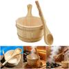 Multipurpose Practical Sauna Water Bucket and Ladle 4L Large Capacity Steaming Bathroom Tool Tub Barrels Enduring