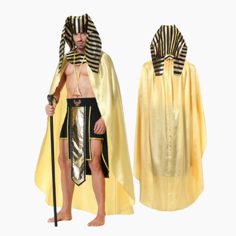 Egyptian Pharaoh Cos Costume For Adults Perfect For Halloween Party Polyester Fiber Material