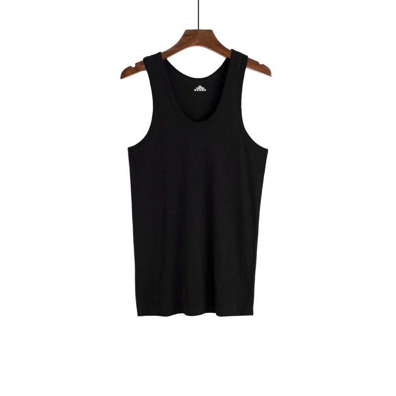 Men's Cotton Vest Solid Fitness Sports Youth Men's Fashion Stretch Undershirt