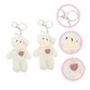 EXCEART Set of 2 Fluffy Bear Plush Hanging Ornaments for Bags Cute Animal Lightweight Soft Cute Keychains Keychains, & Backpacks, Pendants, Material,