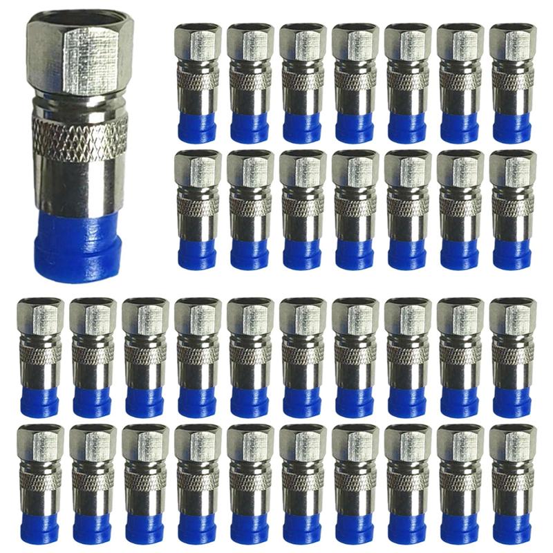 A03F-200PCS All-Copper Waterproof 75-5 RG6 Extruded F-Head British TV Cable 24 Shielded Universal Connector A