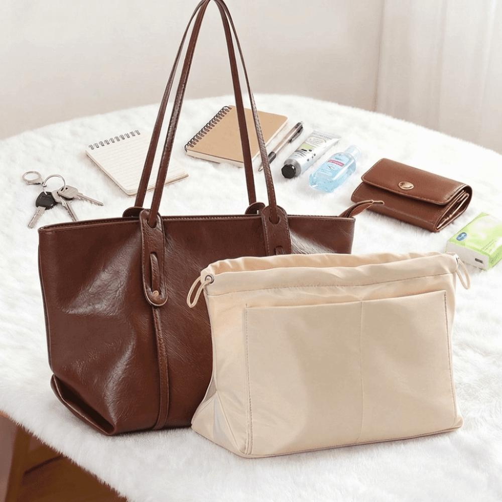 High Quality Simple Style Women's Handbag Multifunctional Lightweight Insert Bag Multiple Compartments Bag Organizer Women's Use