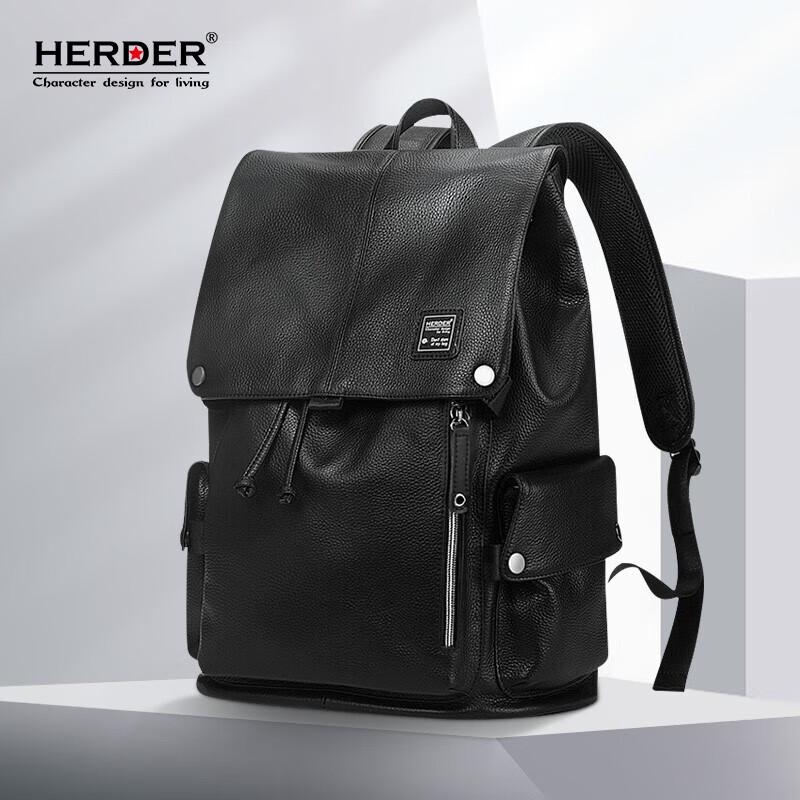 Herdenel Men's Genuine Leather Business Backpack