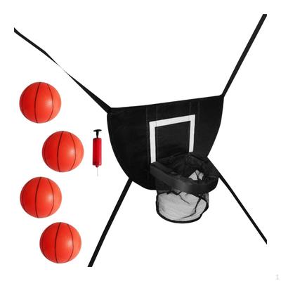 Trampoline Basket Hoop with Pump and 3 Mini for Children Sturdy Goal