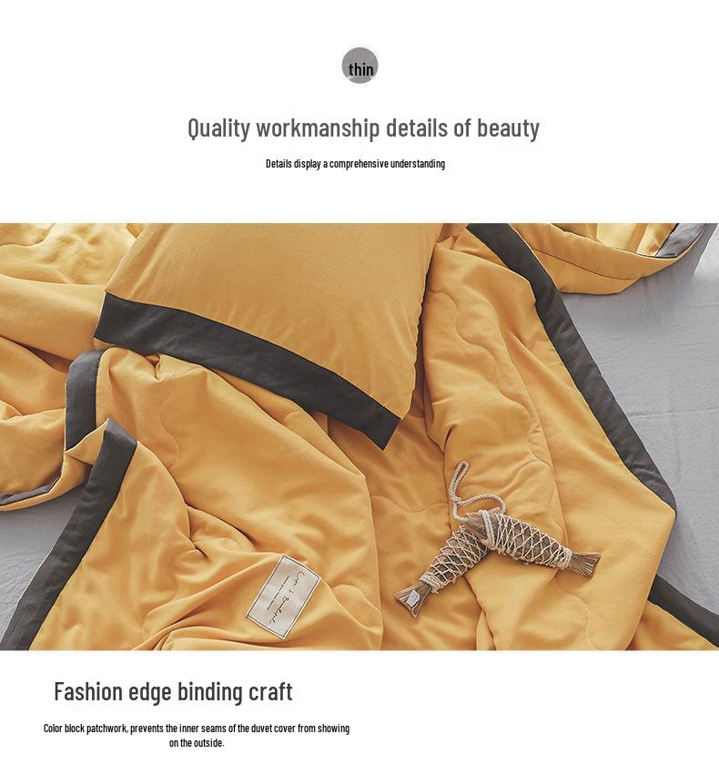 Washable Cotton Summer Quilt: Lightweight Air Conditioning Blanket for All Seasons, Available for Kids and Adults
