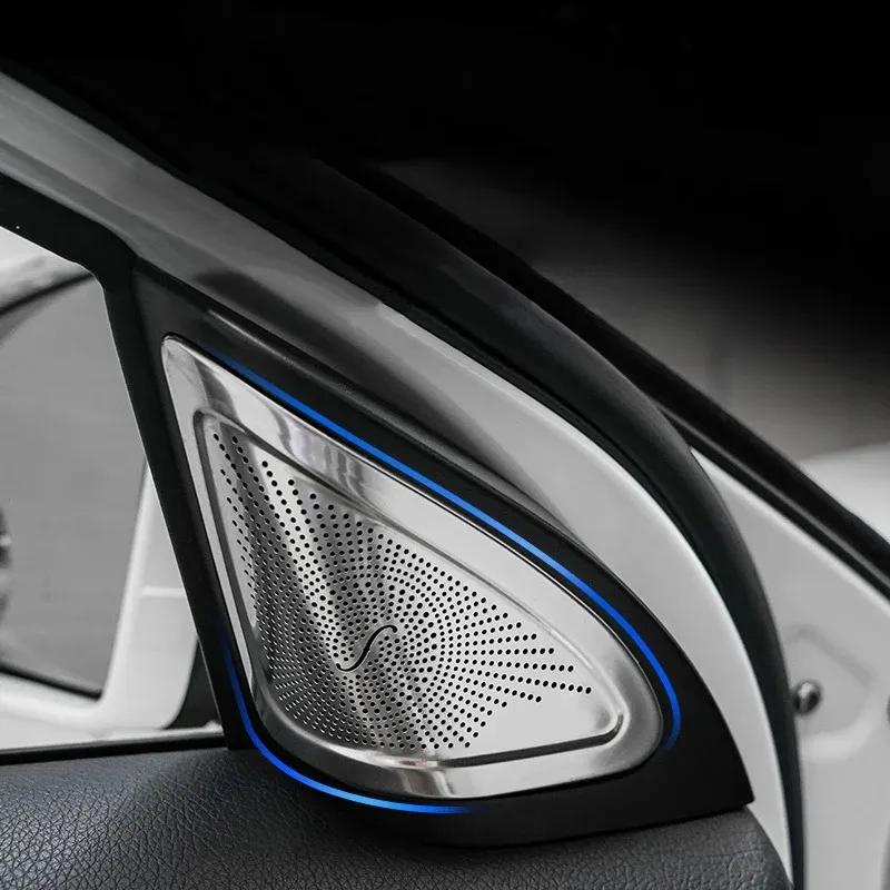 Für Mercedes-Benz A CLA GLA Klasse W176 X156 C117 Autotürlautsprecher aus Stahl, Stereo-Dekorationsabdeckung, Lautsprecherverkleidung
