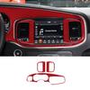 4pcs Red Carbon Fiber Car Front Dashboard Panel Cover For Dodge Charger 2015-22