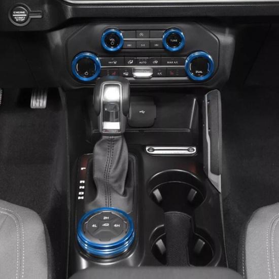 5P Car AC&4WD Switch Knob Cover Trim For Ford Bronco -2024 Accessories Blue