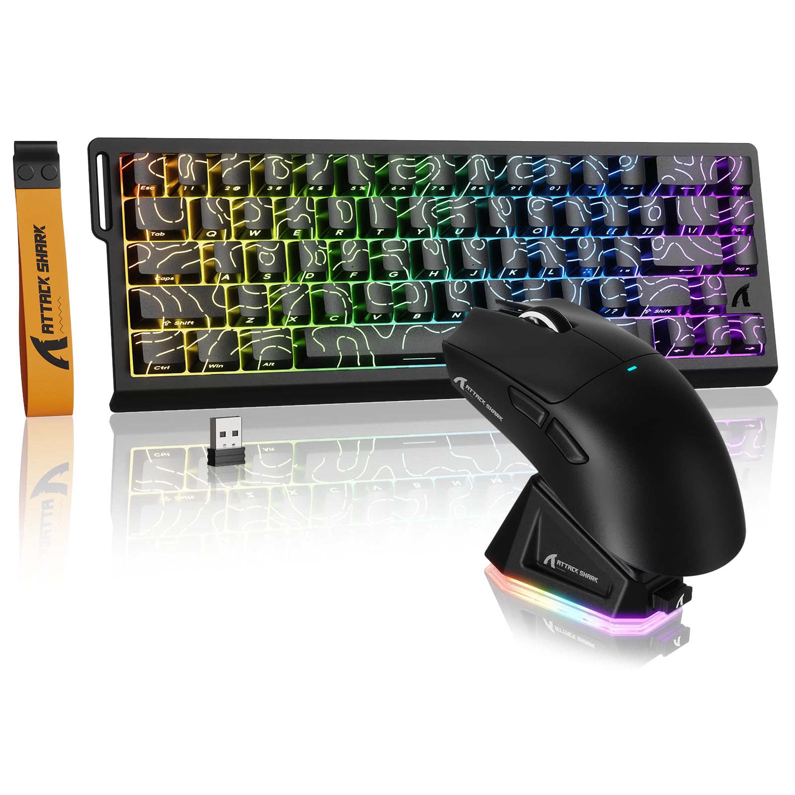 

Ігрова клавіатура та миша MAMBASNAKE x ATTACK SHARK X68PROHE X11 Rapid Trigger Магнітна 3 8 кГц PBT Super PAW3311 RGB Магнітна зарядна база Чорна