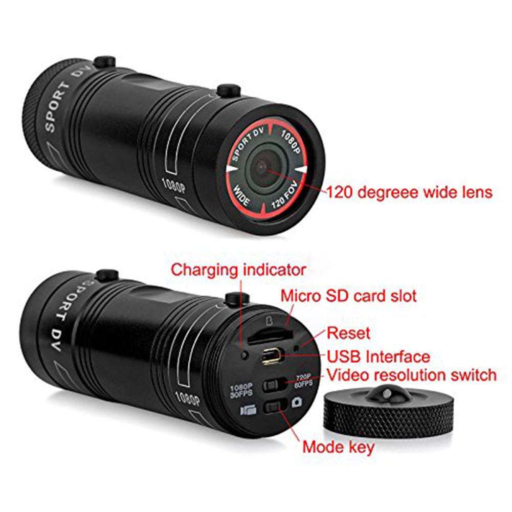 Motorcycle Camera Full HD 1080P Mini Sports DV Camera Bike Motorcycle Helmet Action DVR Video Cam Perfect For Outdoor Sports