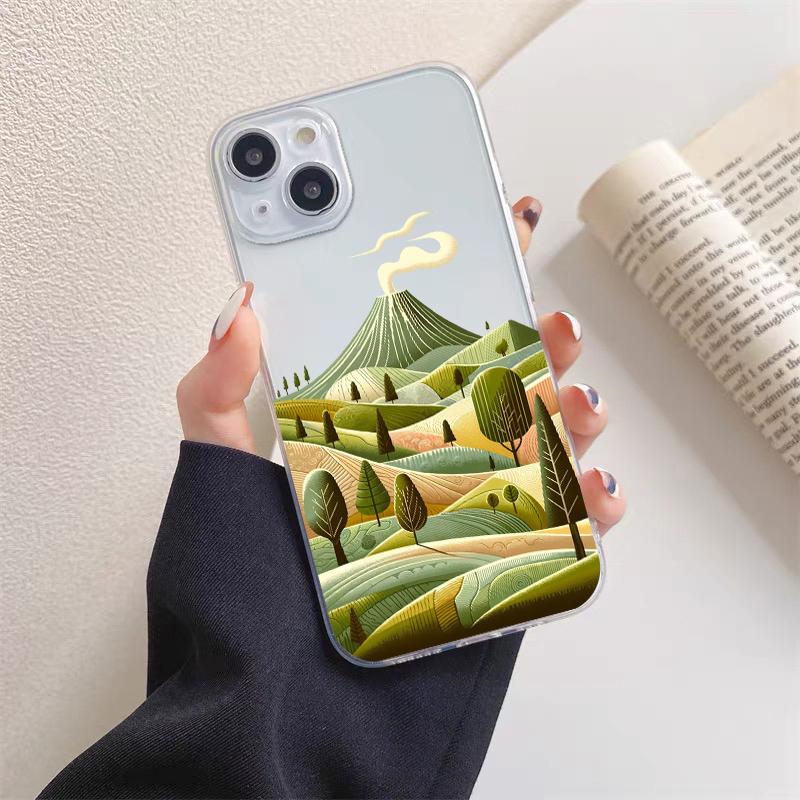

Чехол для телефона с изображением природы, леса, гор для iPhone 14 Pro Max Plus 13 12 Mini 11 Pro Max X XR XS 7 8 Plus SE2, прозрачная задняя крышка iphone 7 8 SE2
