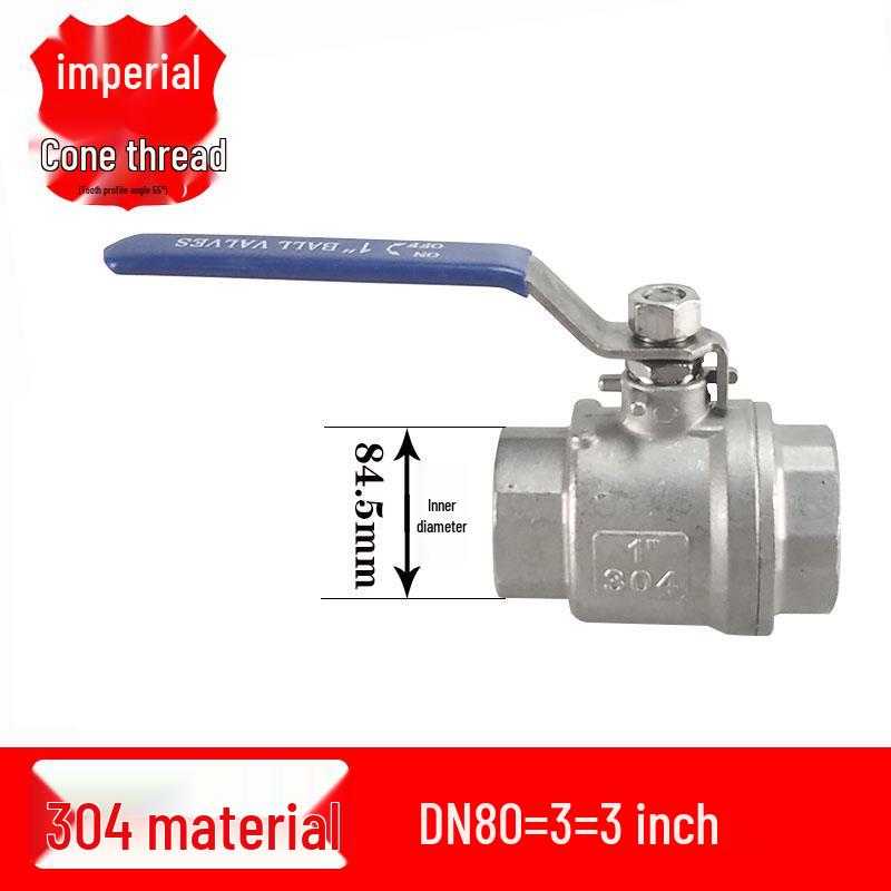 201/304 Stainless Steel Female Thread Ball Valve, Two-Piece, Available In 1/2", 3/4", 1", 2" (DN15-20)