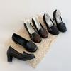 Daily Matching Hundred Skirts Loafers High Heels Campus Belt Buckle Thick Heel Mary Jane Small Leather Shoes Style