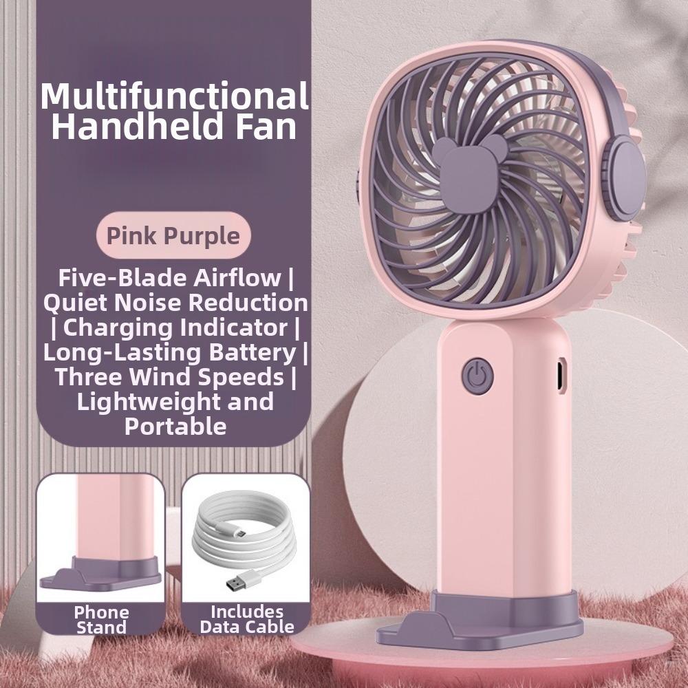 Eectric Handheld Fan Multi-Functional Desktop Fan New Mini USB Fan Outdoor розовый/фиолетовый