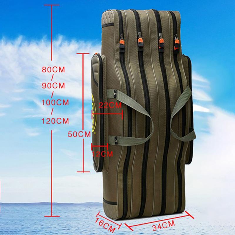 Fishing Bag 80cm90cm1 Meter 1.2 Two-layer Three-layer Four-layer Large-capacity Fishing Gear Bag, Sea Rod Bag, Fishing Rod Bag, Big Belly Bag