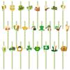 Theme Patrick St Clover Pattern Disposable Paper Straw Party Prop Decoration