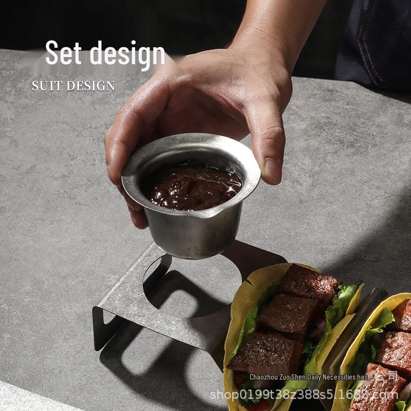 Retro Industrial Style 304 Stainless Steel Taco Holder Set