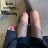 Summer Lightweight Black Stockings with Alphabet Print