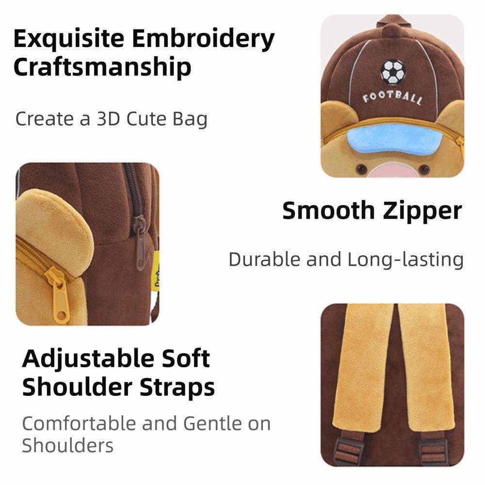 Cartoon Animal Plush Backpack Lightweight Kindergarten Backpack Children School Bag Outing Leisure