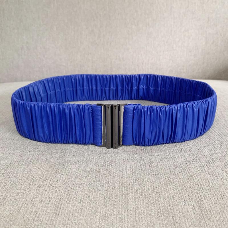 Down Fabric Smooth Elastic Belt, Pleated Elastic Waist Seal, Women's Wide Hundred with Down Waist