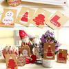 50pcs/set Baking Packaging Christmas Kraft Paper Santa Claus Tag Card for DIY Christmas Party Decor