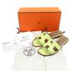 Great HERMES Mule Oran Crocodile Alligator H Logo Flat Sandals Crocodile 37 Used