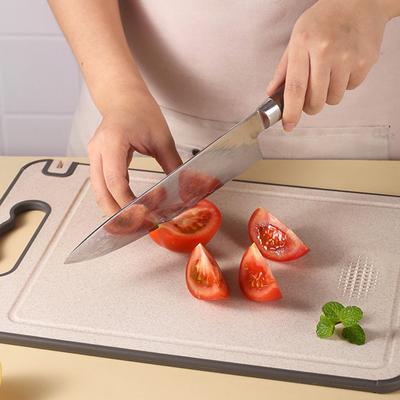 Titanium Cutting Board with Built-In Knife Sharpener Garlic Grater & Juice Groove Double-Sided Chopping