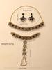 Luxury Exotic Crystal Tassel Necklace, Earrings & Bracelet Set