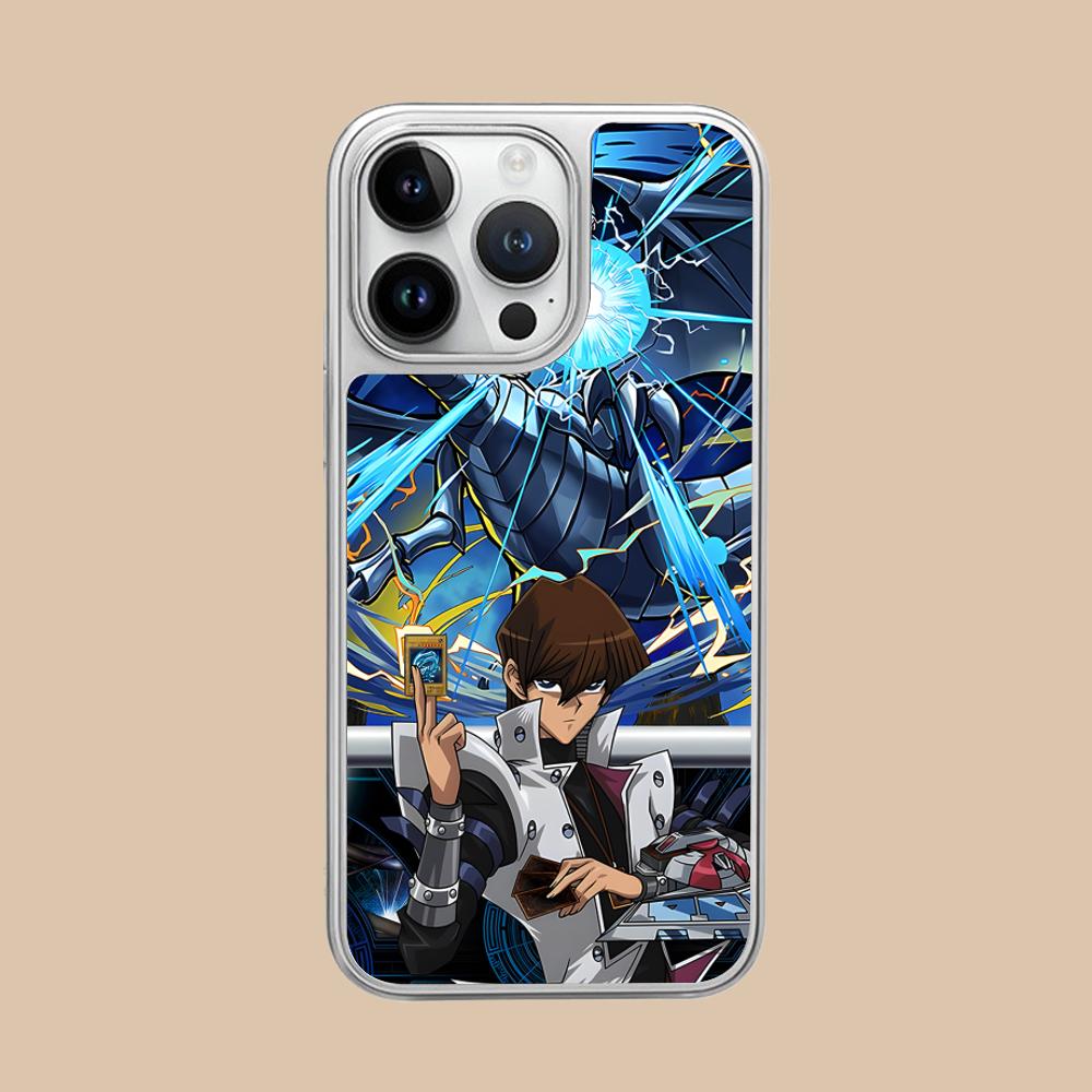 Yugioh Seto Kaiba Phone Case for iPhone 17 16 15 14 13 12 11 Air Pro Max Plus Electroplated Silver Cover