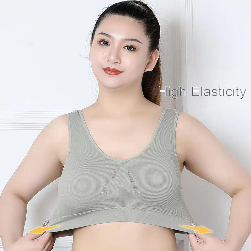Plus Size Bras No Steel Ring Bra Vest Type Anti-sagging Gathered Mother Bra Sports Underwear