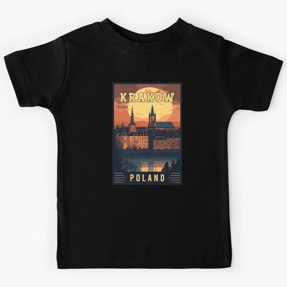 Experience Historic City of Kraków in Poland - Travel Art Kids T-Shirt 130