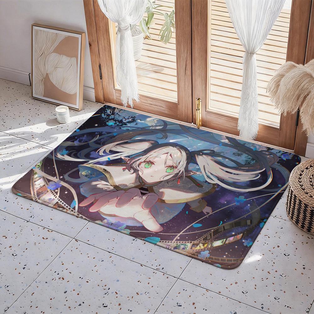Anime Frieren: Beyond Journey's End Floor Mat Eco Flannel Doormat Non Slip Odorless Indoor Floor Rug Soft Short Plush Home Mat